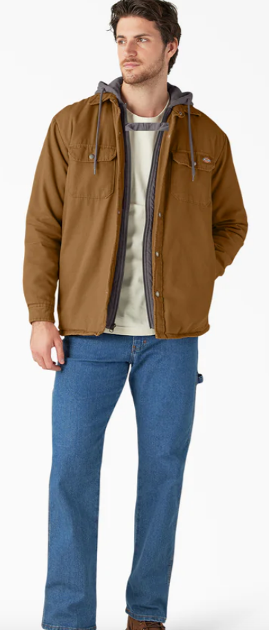 Dickies Water Repellent Duck Hooded Shirt Jacket