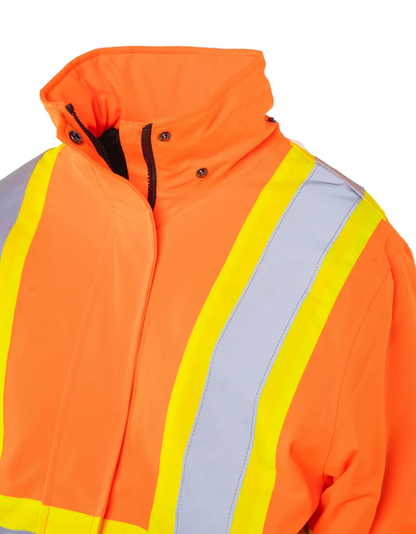 Forcefield Women's Hi-Vis Safety Parka with Detachable Hood 024-WEN640ROR