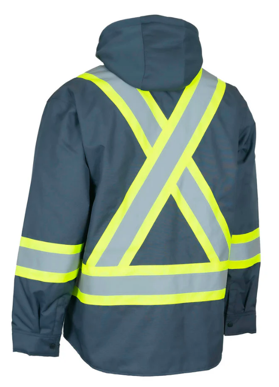 Forcefield Hi-Vis Hoodie Shacket With Detachable Hood 024-EP34