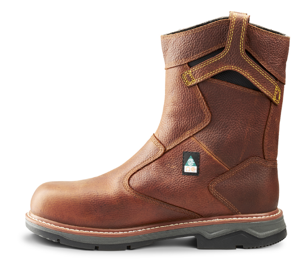 Men's Terra Patton Wellington Waterproof Aluminum Toe Pull-On Safety Work Boot - 4TCBBK/B4TCBBN