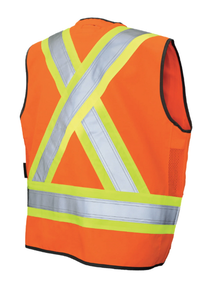 TOUGH DUCK POLY TWILL DELUXE SAFETY VEST - SV12