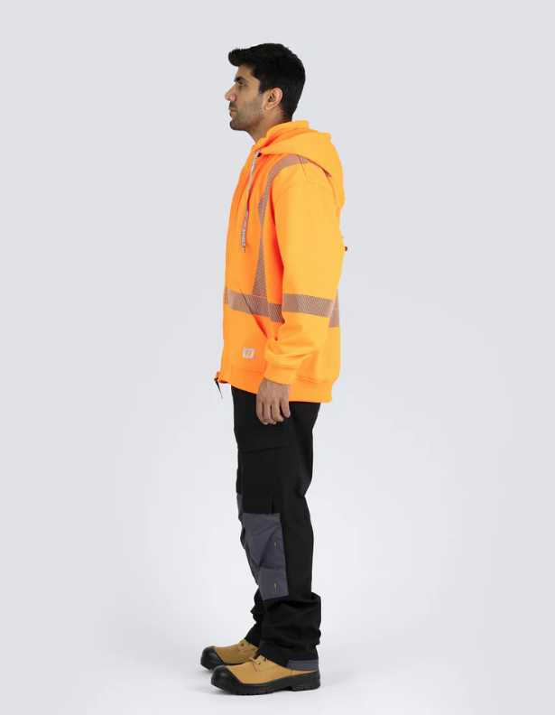 Forcefield Hi Vis Safety Hoodie with Segmented Reflective Tape and Detachable Hood 024-P844SEG