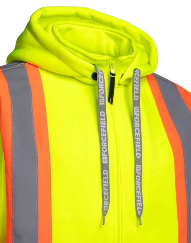 Forcefield Deluxe Hi Vis Safety Hoodie, Detachable Hood 024-P844