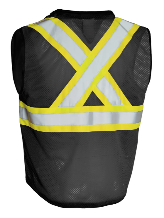 Forcefield Hi Vis Traffic Safety Vest with Zipper Front, Tricot Polyester 022-TV188