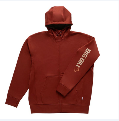 BIG BILL® Technical Fleece Full-Zip Hoodie with Graphic Logo - BBFL90