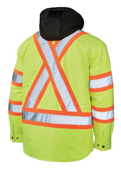 TOUGH DUCK QUILT-LINED HOODED SAFETY JAC-SHIRT -  SJ51