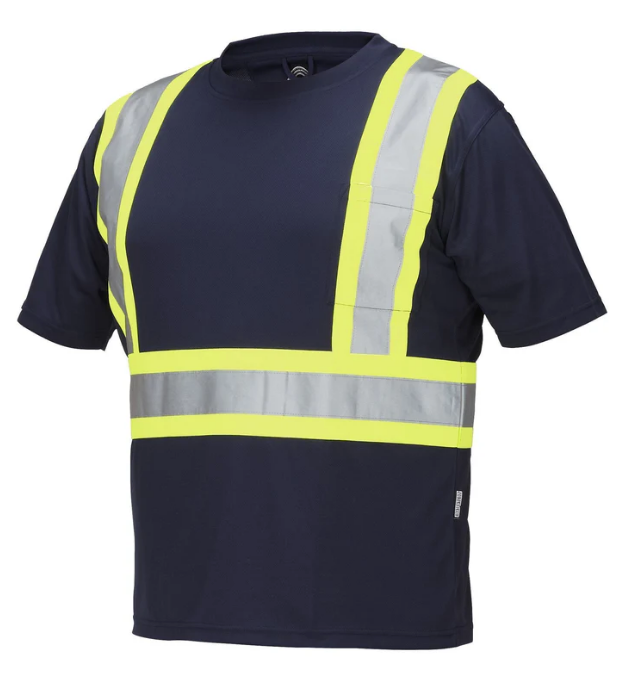 Forcefield Hi Vis Crew Neck Short Sleeve Safety Tee Shirt with Chest Pocket 022-CBECSA