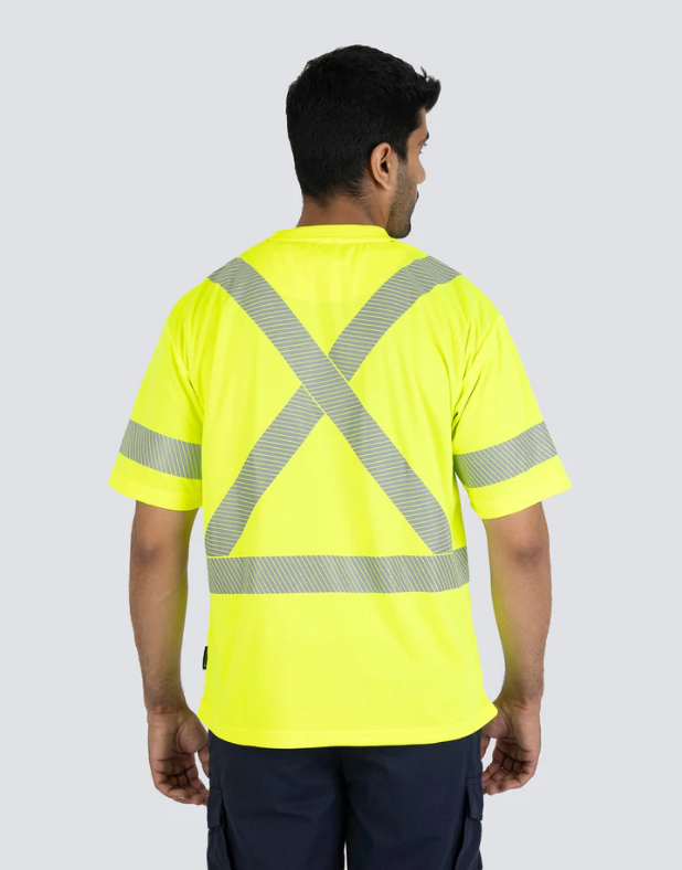 Forcefield Hi Vis Lime Crew Neck Short Sleeve Ultrasoft Technical Tee 022-SEGSBXLY