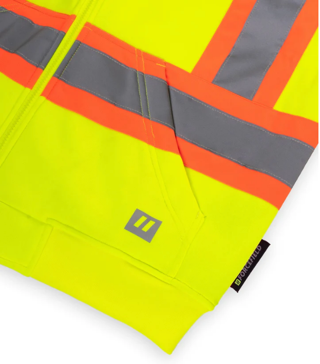 Forcefield Deluxe Hi Vis Safety Hoodie, Detachable Hood 024-P844