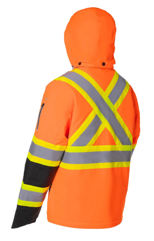 Forcefield Women's Hi-Vis Safety Parka with Detachable Hood 024-WEN640ROR