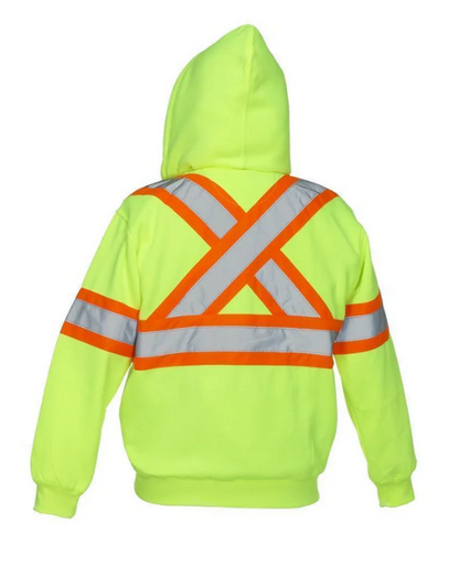 Forcefield Deluxe Hi Vis Safety Hoodie, Attached Hood 024-P834J