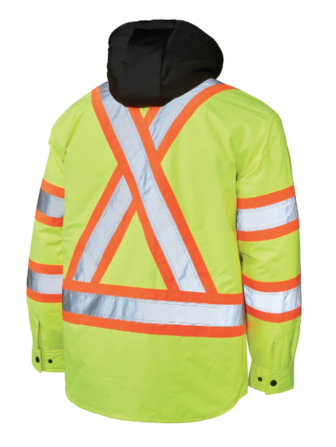 TOUGH DUCK QUILT-LINED HOODED SAFETY JAC-SHIRT - SJ51