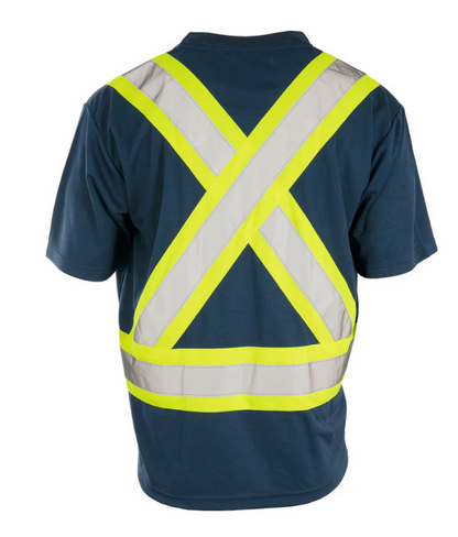 Forcefield Hi Vis V-Neck Short Sleeve Safety Tee Shirt 022-BEPCSA