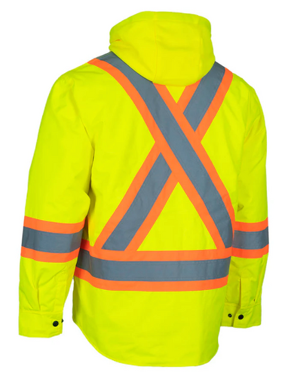 Forcefield Hi-Vis Hoodie Shacket With Detachable Hood 024-EP34