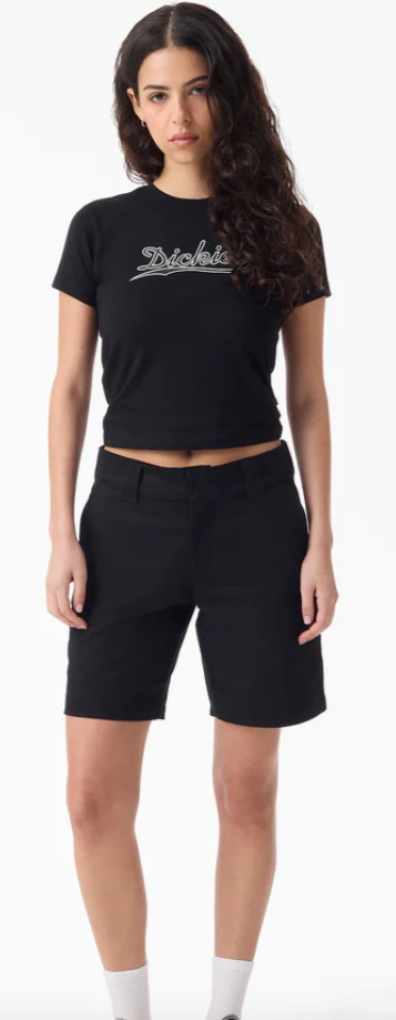 Dickies Women's Super Flex Flat Front Shorts, 9"