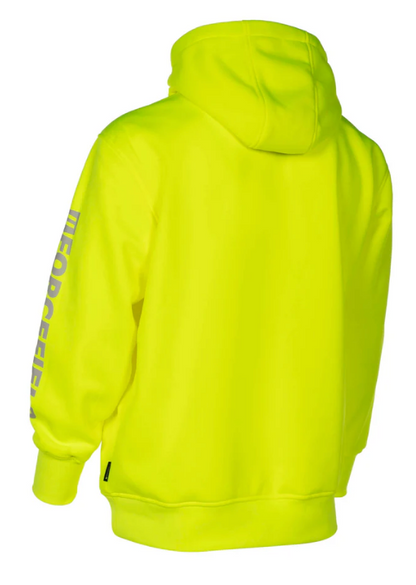 Forcefield Hi Vis Lime Pullover Forcefield Logo Sleeve Graphic Hoodie 024-P835LYNTFF