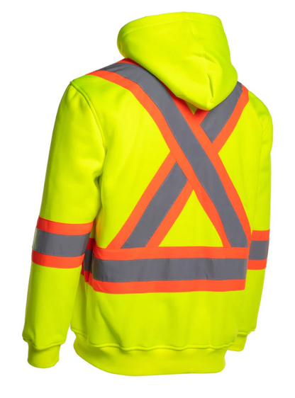 Forcefield Deluxe Hi Vis Safety Hoodie, Detachable Hood 024-P844
