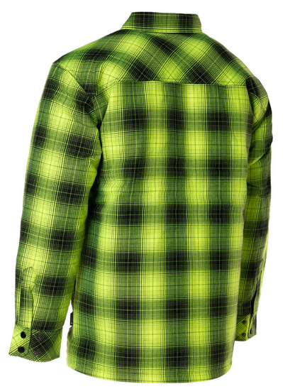 Forcefield Hi Vis Black Shadow Plaid Quilted Flannel Shirt Jacket 024-LC53QF-SPBK