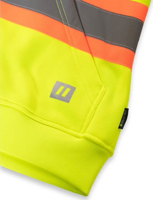 Forcefield Women's Hi Vis Lime Safety Hoodie with Detachable Hood 024-WP844LY