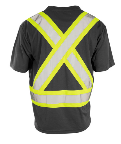Forcefield Hi Vis V-Neck Short Sleeve Safety Tee Shirt 022-BEPCSA
