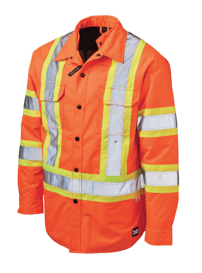 TOUGH DUCK QUILT-LINED HOODED SAFETY JAC-SHIRT - SJ51