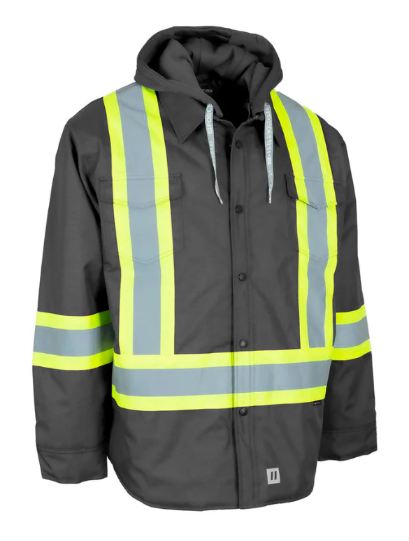 Forcefield Hi-Vis Hoodie Shacket With Detachable Hood 024-EP34
