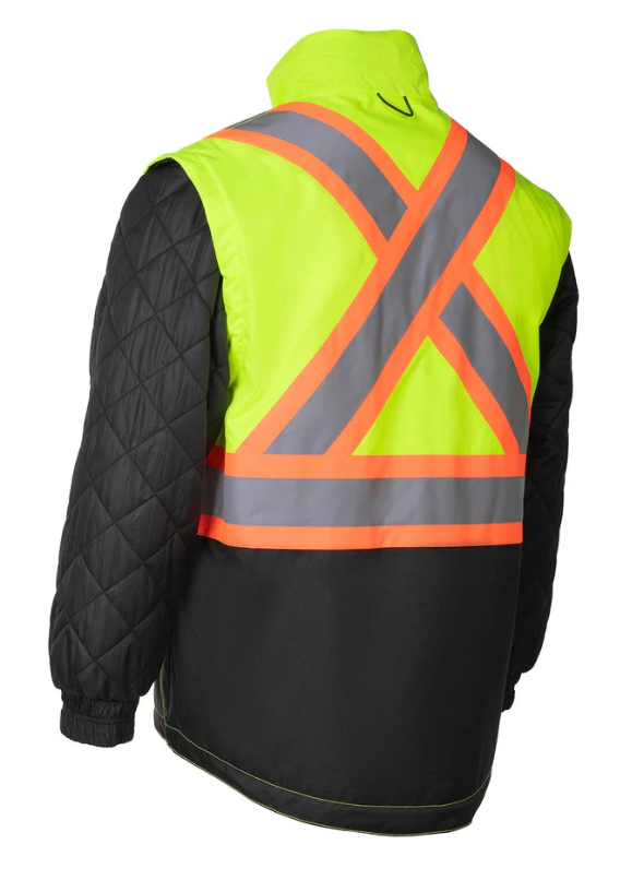 Forcefield Lime "Torngat" Premium Ripstop 4-in-1 Hi-Vis Safety Parka 024-EN705RLY-TG