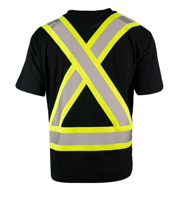 Forcefield Hi Vis Crew Neck Short Sleeve Safety Tee Shirt with Chest Pocket 022-CBECSA
