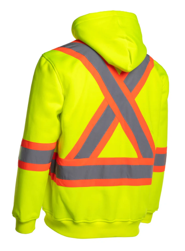 Forcefield Deluxe Hi Vis Safety Hoodie, Detachable Hood 024-P844