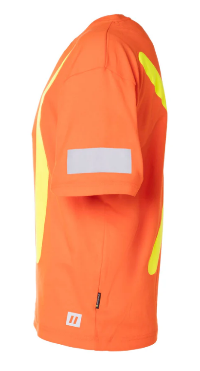 Forcefield Retro Safety Cotton Short Sleeve Tee With Reflective Arm Striping 022-RTROS