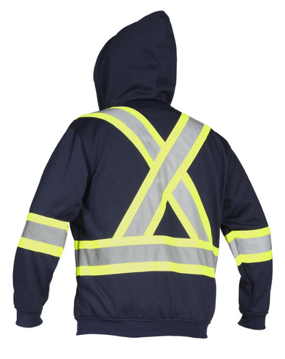 Forcefield Deluxe Hi Vis Safety Hoodie, Attached Hood 024-P834J