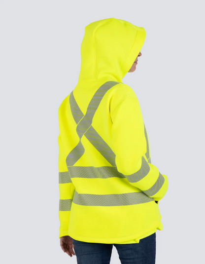 Forcefield Women's Lime Technical Safety Zip-Up Softshell Hoodie 024-WUQ844LY