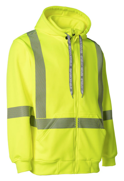 Forcefield Hi Vis Safety Hoodie with Segmented Reflective Tape and Detachable Hood 024-P844SEG
