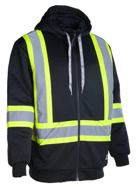Forcefield Deluxe Hi Vis Safety Hoodie, Detachable Hood 024-P844