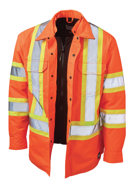 TOUGH DUCK QUILT-LINED HOODED SAFETY JAC-SHIRT -  SJ51