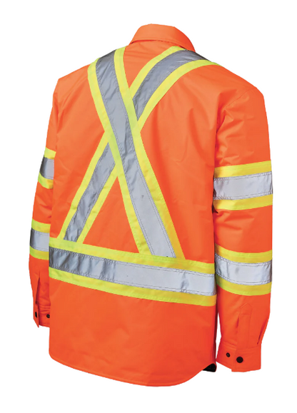 TOUGH DUCK QUILT-LINED HOODED SAFETY JAC-SHIRT - SJ51