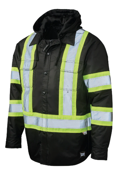 TOUGH DUCK QUILT-LINED HOODED SAFETY JAC-SHIRT - SJ51