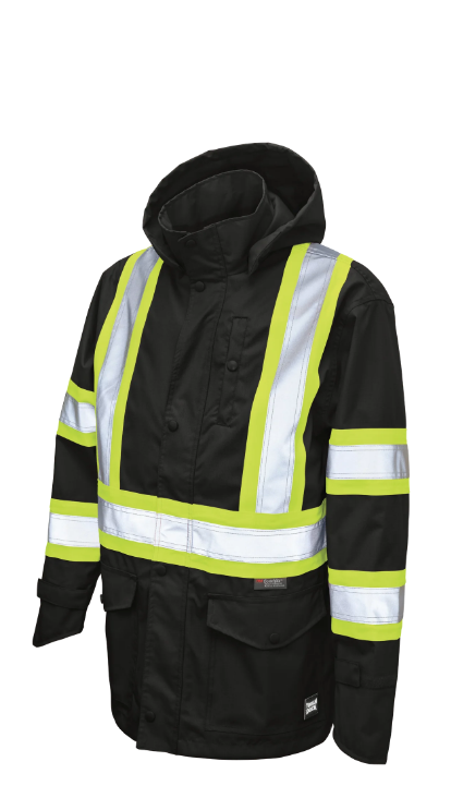 TOUGH DUCK PREMIUM RIPSTOP SAFETY RAIN JACKET - SJ35