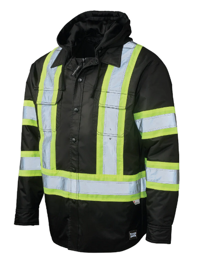 TOUGH DUCK QUILT-LINED HOODED SAFETY JAC-SHIRT -  SJ51