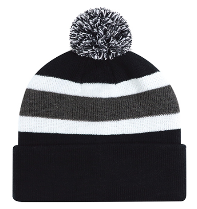 AJM Acrylic Cuff Toque (Pom Pom 8cm) - 9S243M
