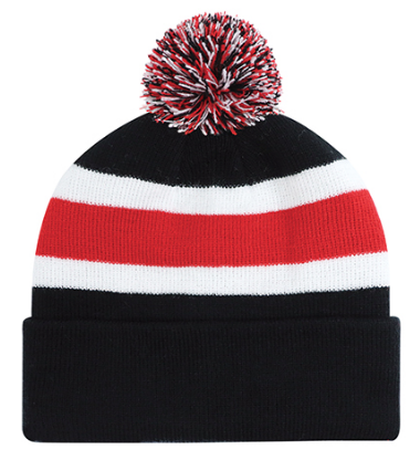 AJM Acrylic Cuff Toque (Pom Pom 8cm) - 9S243M
