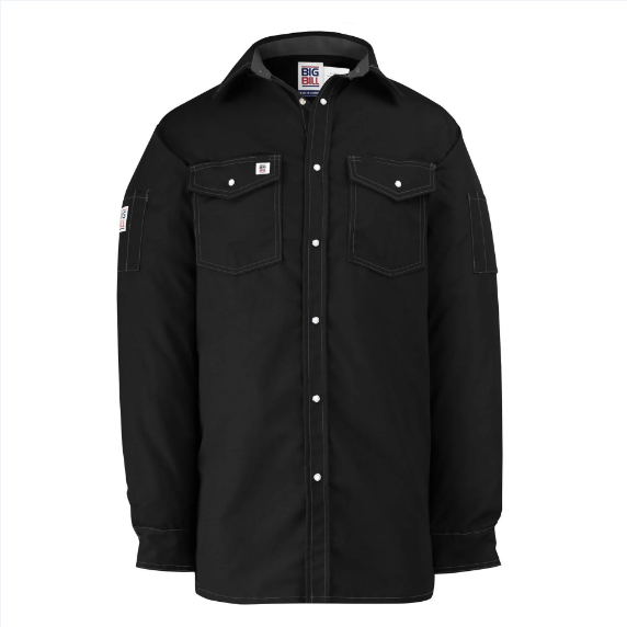 BIG BILL® Ripstop Long-Sleeve Snap Front Work Shirt - Black - 247RS