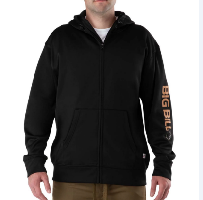 BIG BILL® Technical Fleece Full-Zip Hoodie with Graphic Logo - BBFL90