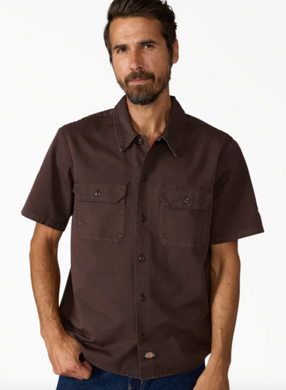 Dickies Worn In Solid Work Shirt