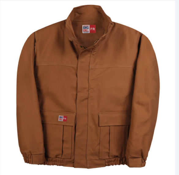Big Bill® Flame Resistant Duck Unlined Bomber Jacket - Brown -  L490USD