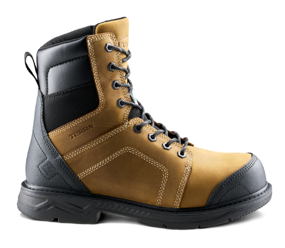 Men's Terra Sheridan 8" Steel Toe Safety Work Boot - 1198BK/1198BN