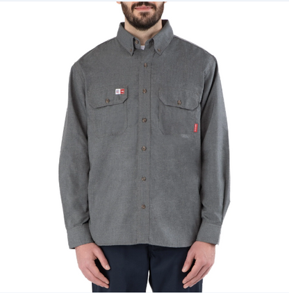 BIG BILL® Flame Resistant PRO® Plus Ventilated Flashtrap® Button-Down Shirt - Charcoal - 1117PR4