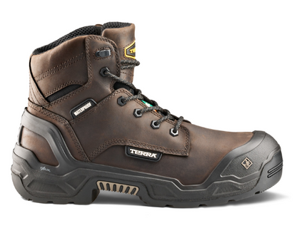 Men's Terra Exile 25 6" Waterproof Composite Toe Safety Work Boot - Black (1009BK), Dark Brown (1009DB)