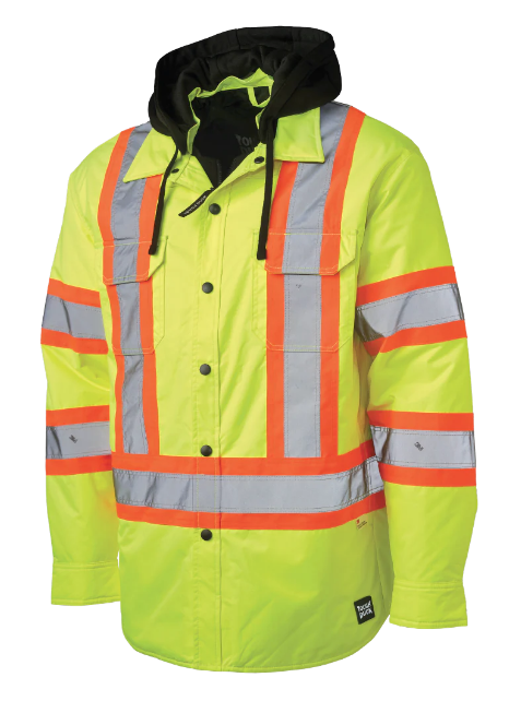 TOUGH DUCK QUILT-LINED HOODED SAFETY JAC-SHIRT -  SJ51