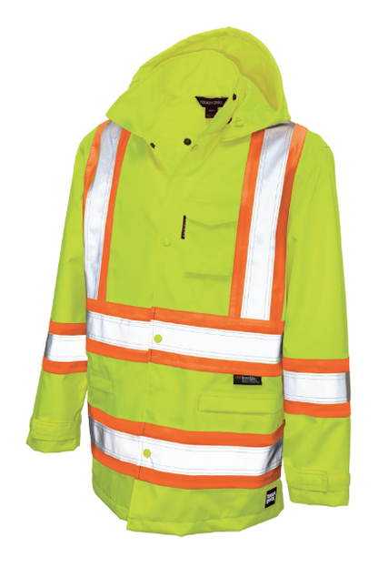 TOUGH DUCK RIPSTOP SAFETY RAIN JACKET -  S372